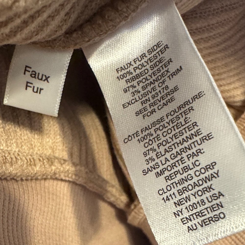 Workshop Republic Clothing Tan Faux Fur Hoodie - Picture 7 of 7